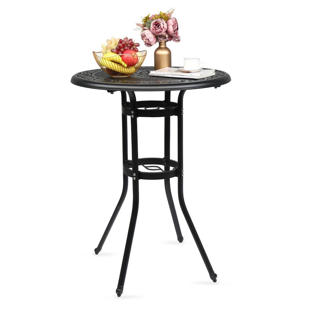 32*32*41" Outdoor Patio Cast Aluminum Round Bar Table