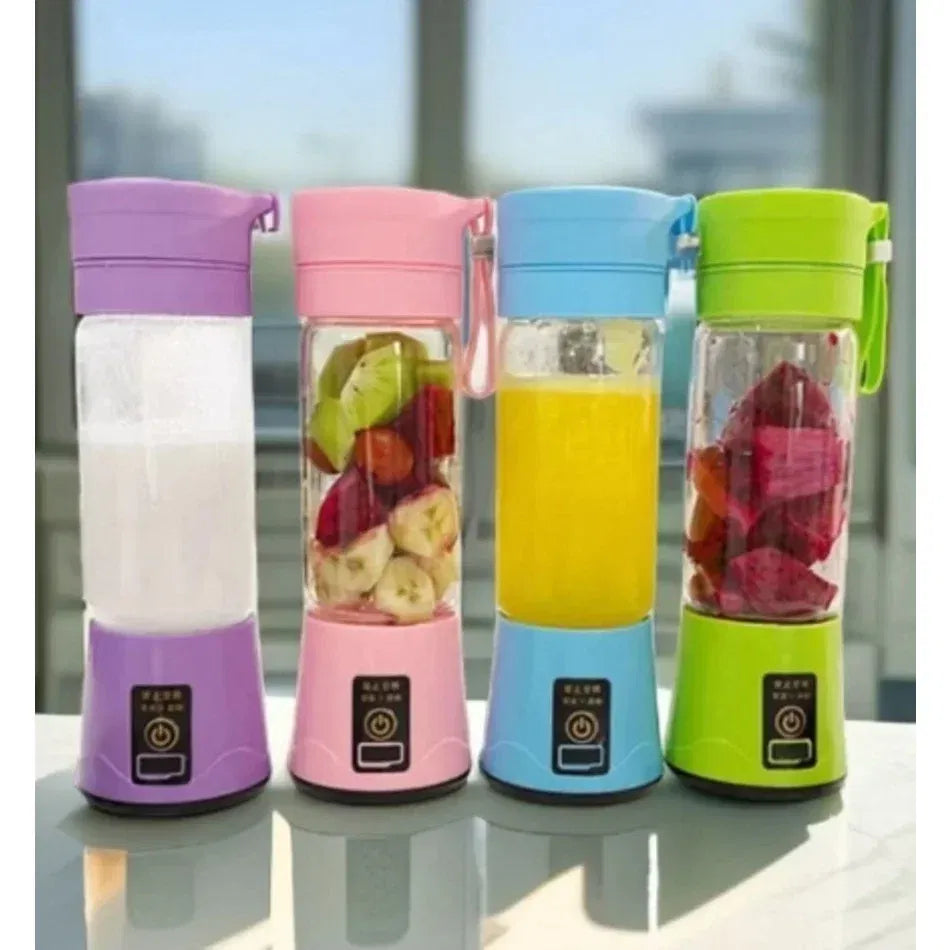 Color: Yellow - Portable Mini Blender for Shakes and Smoothies Rechargeable USB 380ML Traveling Fruit Juicer Cup Hand Fruit Blender Juicing Cup