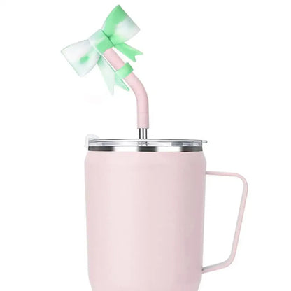 Color: Champagne, Ships From: CN - Bow Straw Cap Covers Toppers Silicone Accessories For Stanley Cups 30&40 Oz Tumbler And With 1pc Protective Boot ??