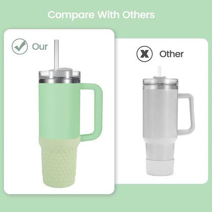 Color: Champagne - Silicone Boot for Stanley Quencher H2.0 FlowState Tumbler 40oz  Cup Bottom Protector Sleeve