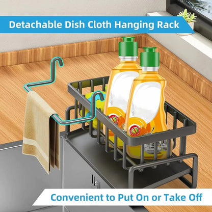 Color: plum - Kitchen Sink Drain Rack Organizer Sponge Storage Faucet Holder Soap Drainer Dishcloth Towel Rack Kitchen Sink Organizer