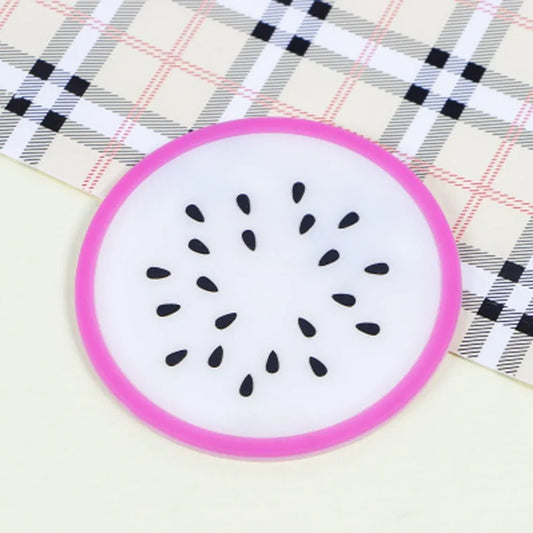 Color: Blue, Size: M - Lemon Orange Watermelon Coaster Fruit Shape Silicone Cup Pad Slip Insulation Pad Table Decoration Cup Mat Pad Placemat