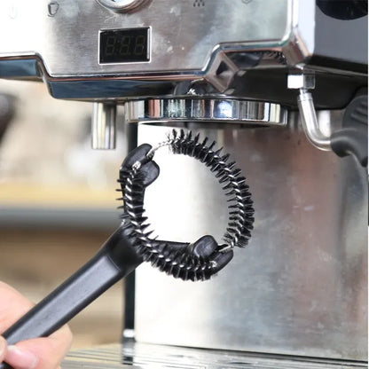 Color: GRAY - 51/58mm Coffee Machine Brush Cleaner Removable Coffee Maker Espresso Group Head Semi-automatic Kitchen Cleaning Tool