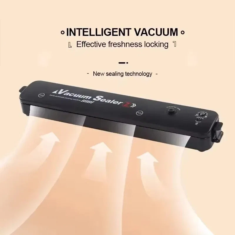 Color: Red - Automatic packaging machine food vacuum sealing machine portable household vacuum food sealing kitchen helper 220V