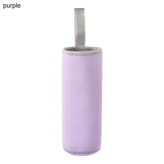 Color: Chocolate - 500ml Portable Neoprene Vacuum Cup Sleeve Water Bottle Cover Insulator Sleeve Bag Glass Bottle Case Pouch Sport Accessories