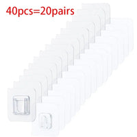 Color: light yellow - Double-Sided Adhesive Wall Hooks Hanger Strong Transparent Suction Cup Sucker Hooks Kitchen Bathroom Storage Plug Socket Holders