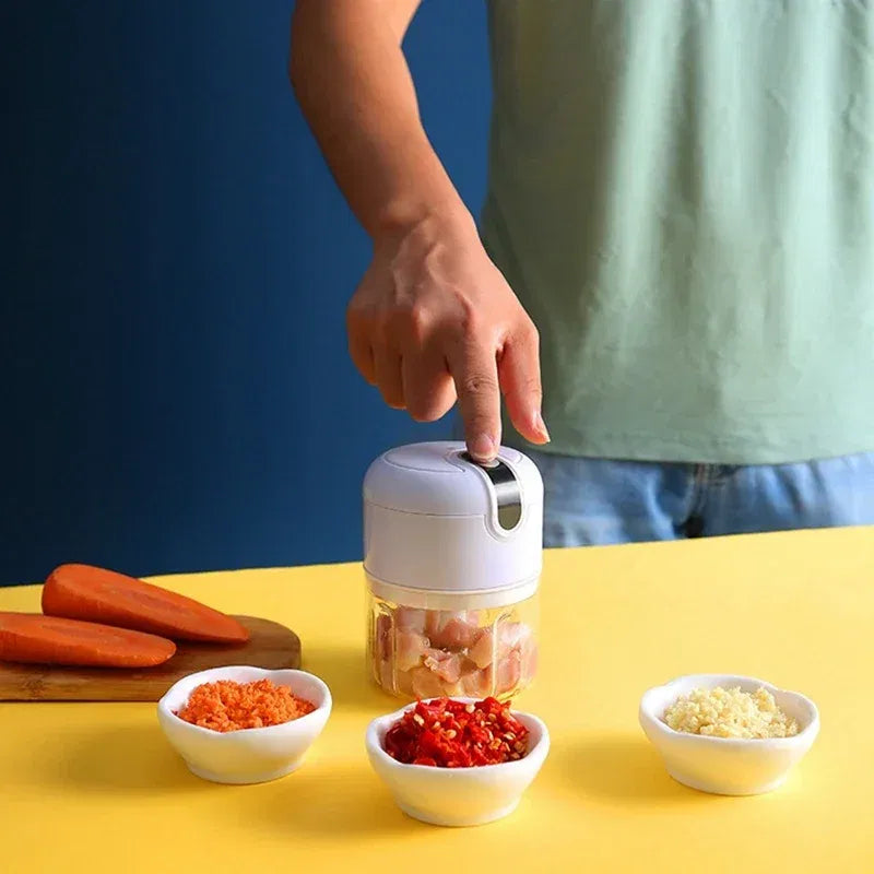 Color: Blue, Ships From: CHINA - Multifunctional Cooking Machine Automatic Meat Grinder Baby Supplementary Food Stirring Minced Garlic Minced Meat
