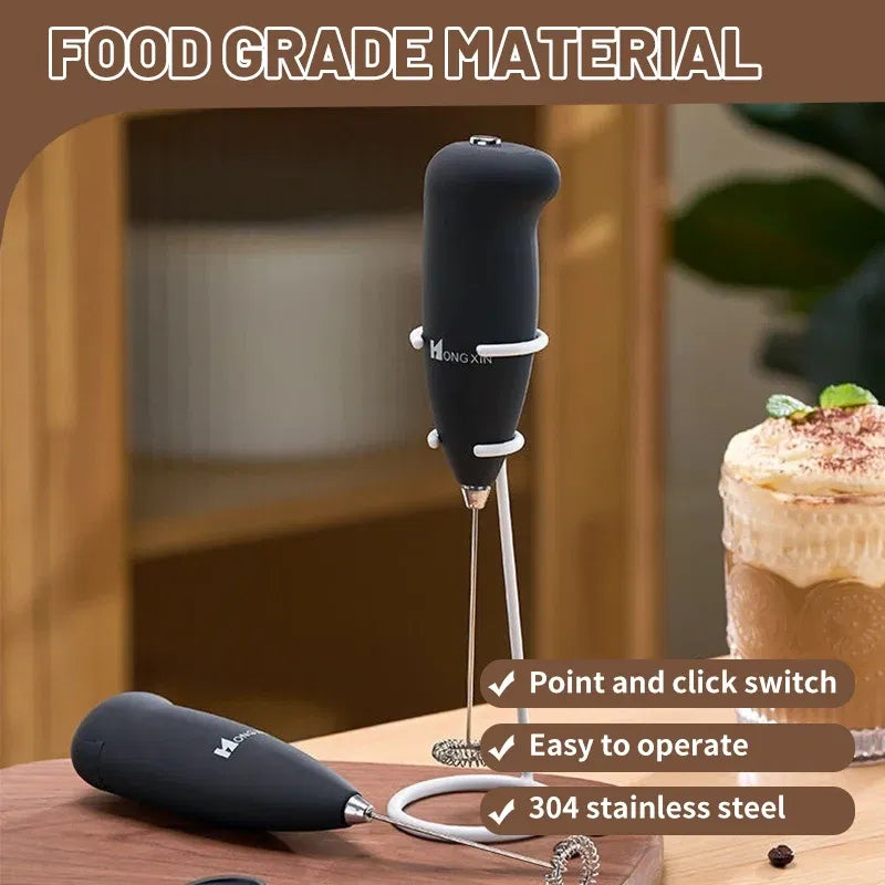 Color: Light Grey - New electric milk maker Home coffee Milk maker Foam Maker Handheld Mini blender Milk maker compact and convenient