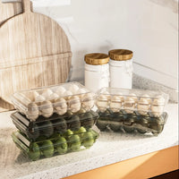 Color: Red, Ships From: CHINA - 1pc Shock-Proof Egg Holder for Refrigerator, Transparent Plastic Egg Carton with Clamshell Design for Freshness,   Supplies