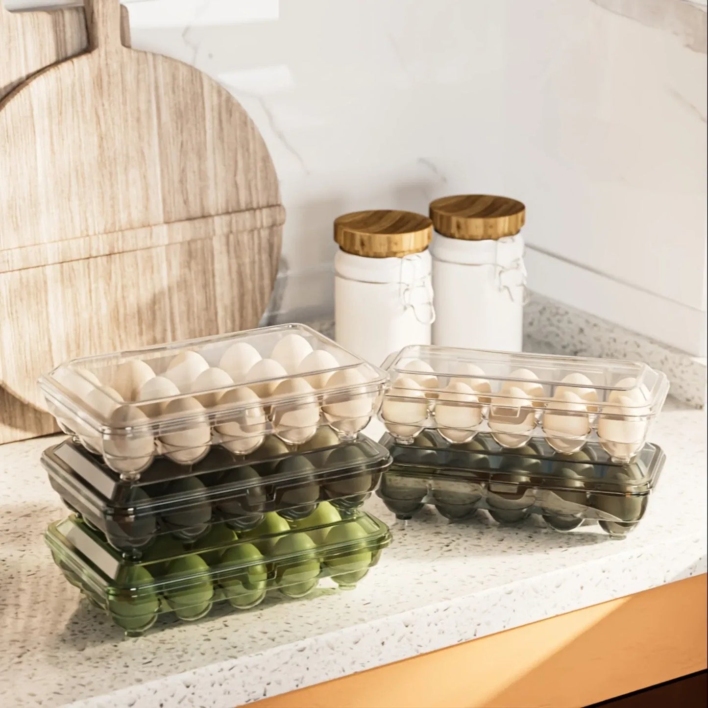 Color: Red, Ships From: CHINA - 1pc Shock-Proof Egg Holder for Refrigerator, Transparent Plastic Egg Carton with Clamshell Design for Freshness,   Supplies