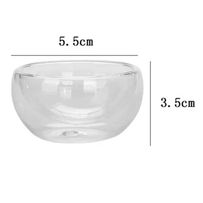 Color: light green, Capacity: 301-400ml - 2/6Pcs Double Layer Glass Tea Cup Set Transparent Drinkware Coffee Milk Water Mug Multi-Purpose Brewings Tea Cup Kitchen Tools
