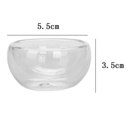 Color: light green, Capacity: 301-400ml - 2/6Pcs Double Layer Glass Tea Cup Set Transparent Drinkware Coffee Milk Water Mug Multi-Purpose Brewings Tea Cup Kitchen Tools