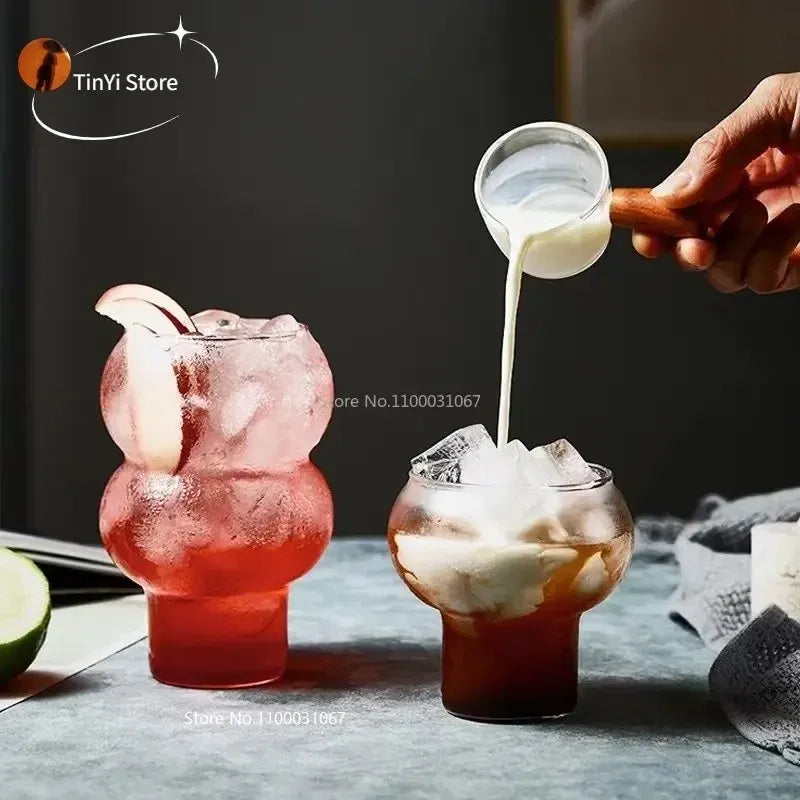 Color: Orange, Capacity: 301-400ml - Transparent Heat Resistant Glass Coffee Mug Glass  Latte Cup Breakfast Mug Milk Water Cocktail Glass Cup Beer Drinking Glasses