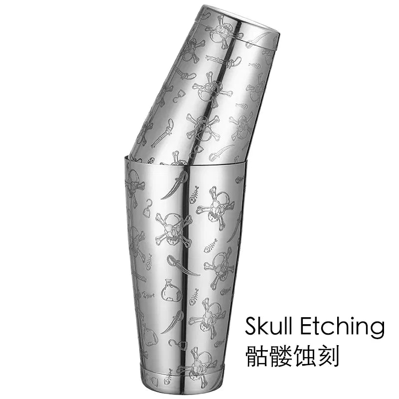 Color: plum - Stainless Steel Boston Shaker Bar Shaker with different Surface Finish -2 Piece Cocktail Shaker, 15-Ounce and 25-Ounce