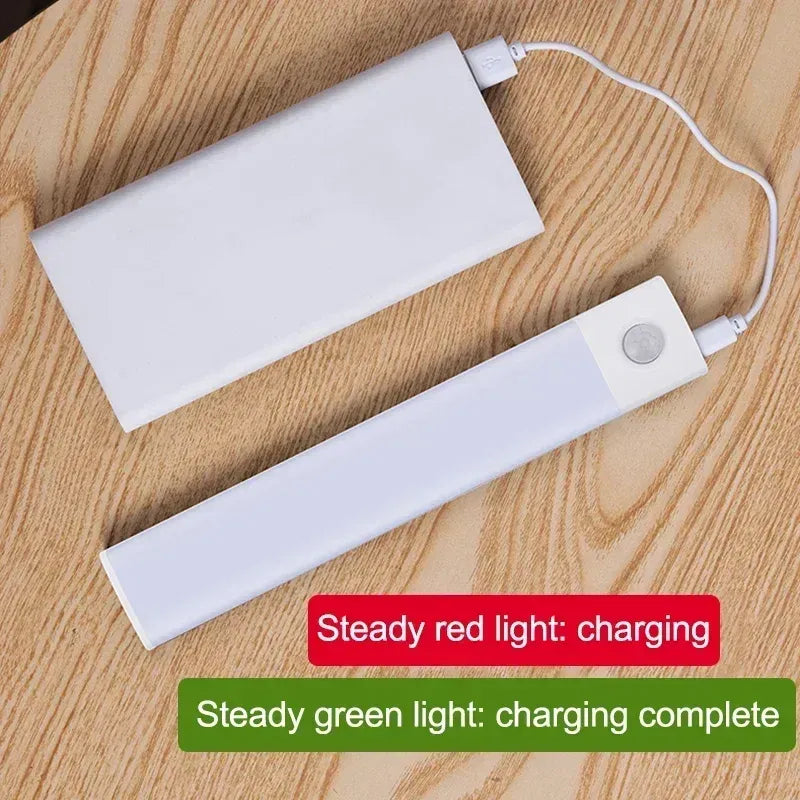 Emitting Color: Dark Red - Under Cabinet Lights LED Motion Sensor Night Light Thin Rechargeable Dimmable Lamps Kitchen Cabinet Bedroom Wardrobe Lighting