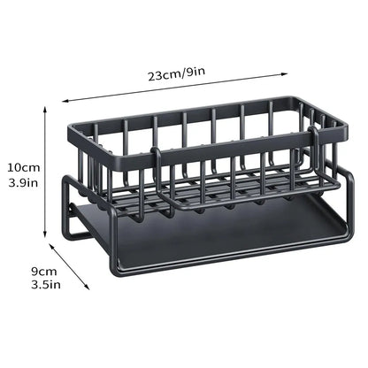 Color: plum - Kitchen Sink Drain Rack Organizer Sponge Storage Faucet Holder Soap Drainer Dishcloth Towel Rack Kitchen Sink Organizer