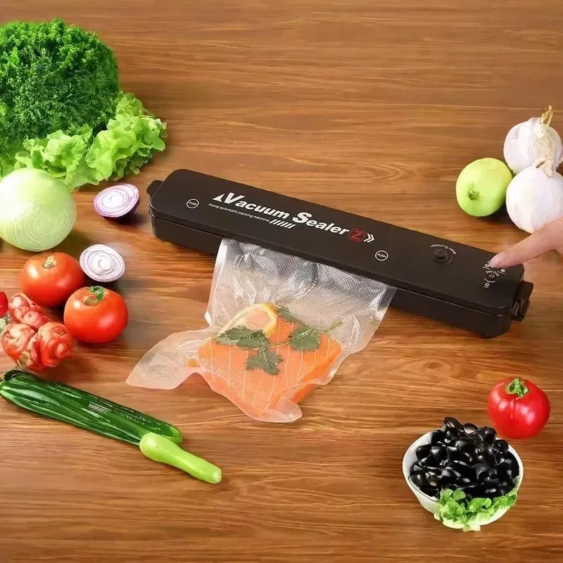 Color: Red - Automatic packaging machine food vacuum sealing machine portable household vacuum food sealing kitchen helper 220V