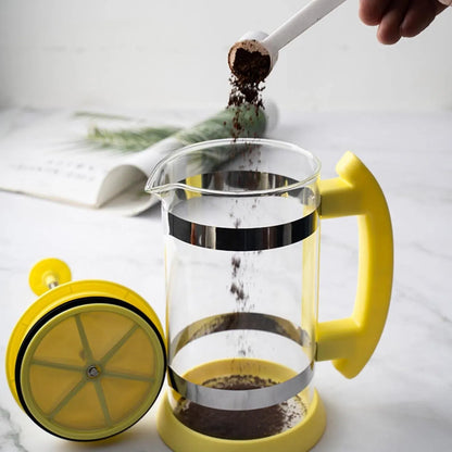 French Press Coffee Tea Maker 34oz, Stainless Steel Coffee Press, Resistant Borosilicate Glass Coffee Maker for Camping Travel -