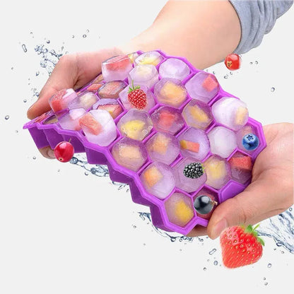 Color: Blue, Size: M - 4/2/1PCS Silicone Ice Cube Mold 148 Cube Large-capacity Ice Trays Food Grade Ice Maker BPA Free Reusable Ice Maker with Lids