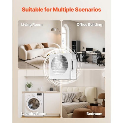 7.5-Inch Room to Room Fan, Through Wall Fan with AC Motor & Bi-directional Adjustable Wind, 180 CFM Ventilation Quiet Exhaust Vent for Kitchen, Living & Laundry Room, Workshop