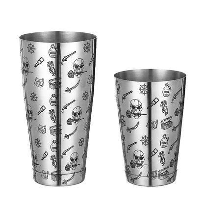 Color: Clear - Stainless Steel Boston Shaker Bar Shaker with different Surface Finish -2 Piece Cocktail Shaker, 15-Ounce and 25-Ounce