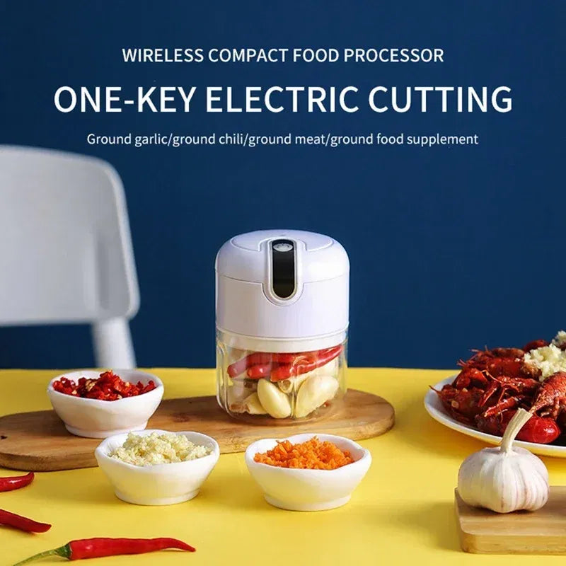 Color: Blue, Ships From: CHINA - Multifunctional Cooking Machine Automatic Meat Grinder Baby Supplementary Food Stirring Minced Garlic Minced Meat