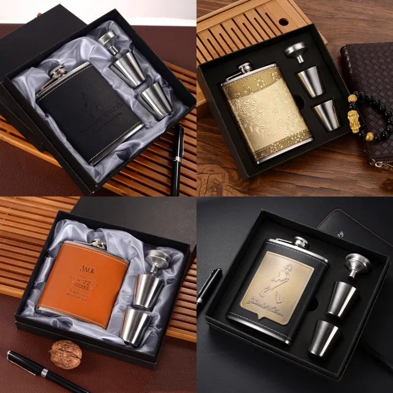 Color: grey - 7oz/8oz Portable Pocket Hip Flask Outdoor Travel Stainless Steel Flask Whiskey Drink Alcohol Flasks 8oz Steel Hip Flask Flagon