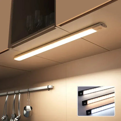 Emitting Color: Dark Red - Under Cabinet Lights LED Motion Sensor Night Light Thin Rechargeable Dimmable Lamps Kitchen Cabinet Bedroom Wardrobe Lighting