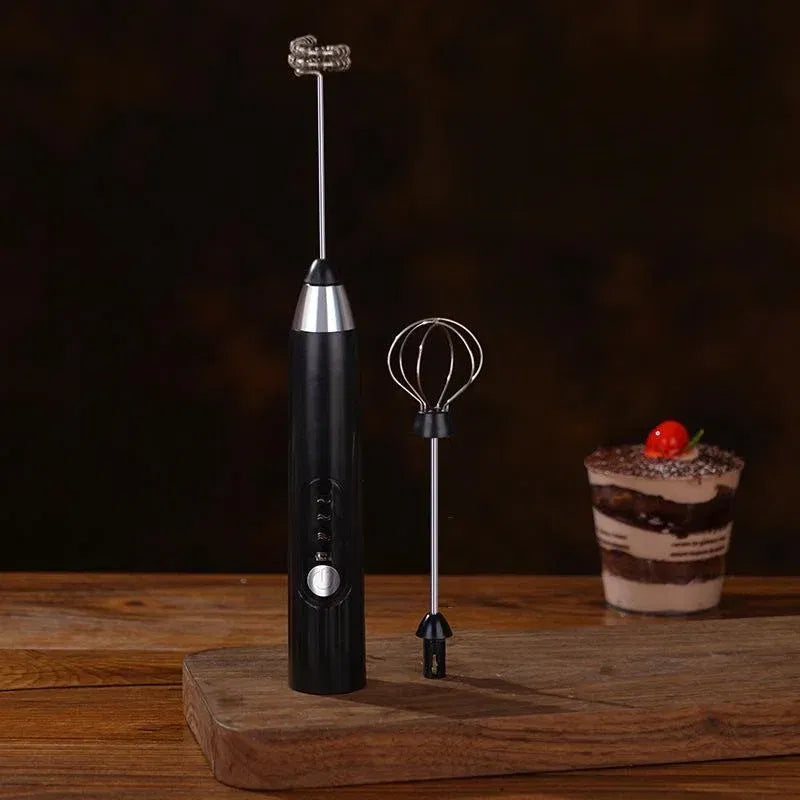 Color: MULTI - 2-in-1 multi-function USB Rechargeable Electric Egg Beater Baking Mixer Milk Frother Kitchen Gadgets Coffee Stirrer Tools Dining