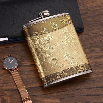 Color: green - 7oz/8oz Portable Pocket Hip Flask Outdoor Travel Stainless Steel Flask Whiskey Drink Alcohol Flasks 8oz Steel Hip Flask Flagon