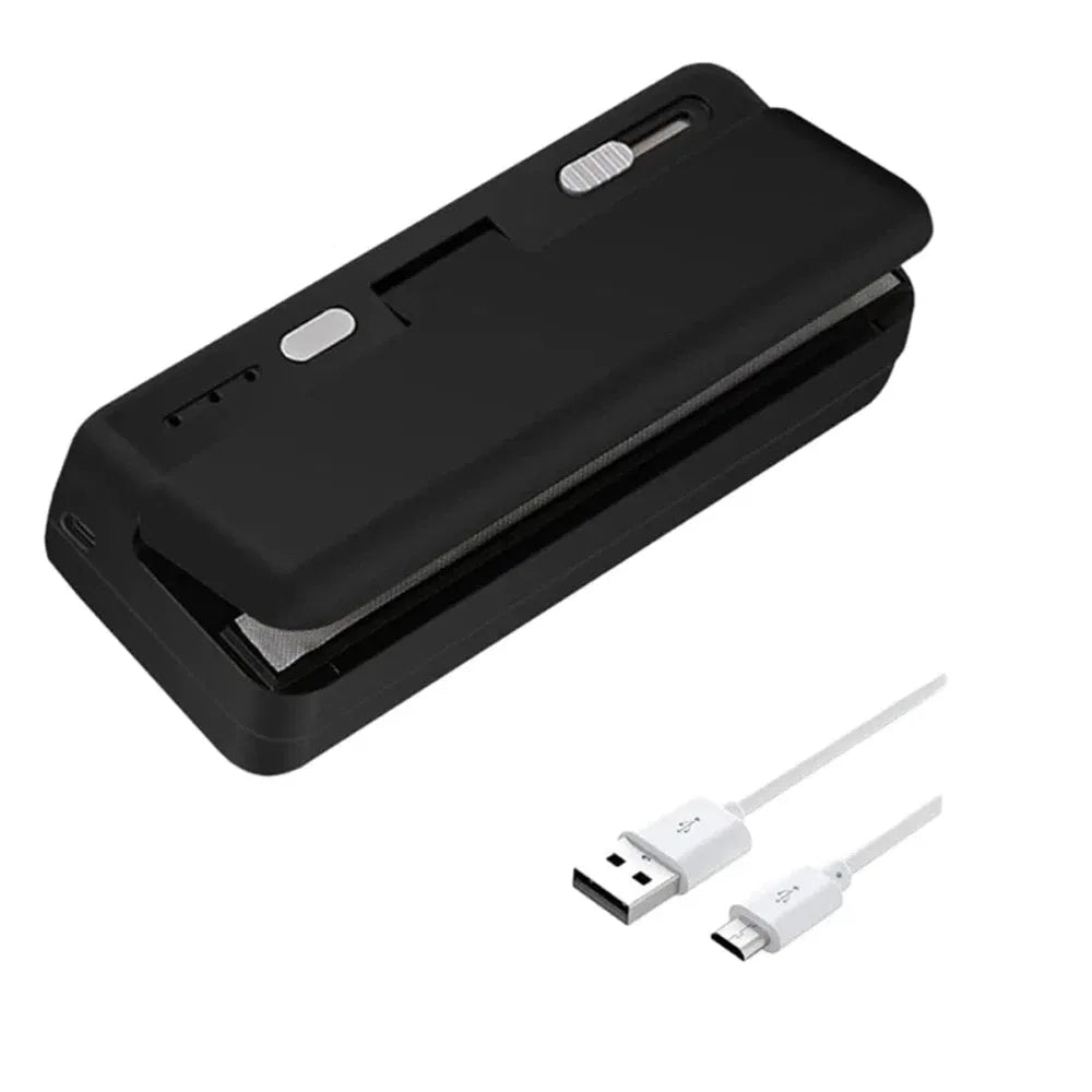Color: Rose Gold - Mini Plastic Bag Sealer Heat Bag Sealing Machine Food Packaging Plastic Bags Sealer Clip Bag Handheld Rechargeable Heat Sealer