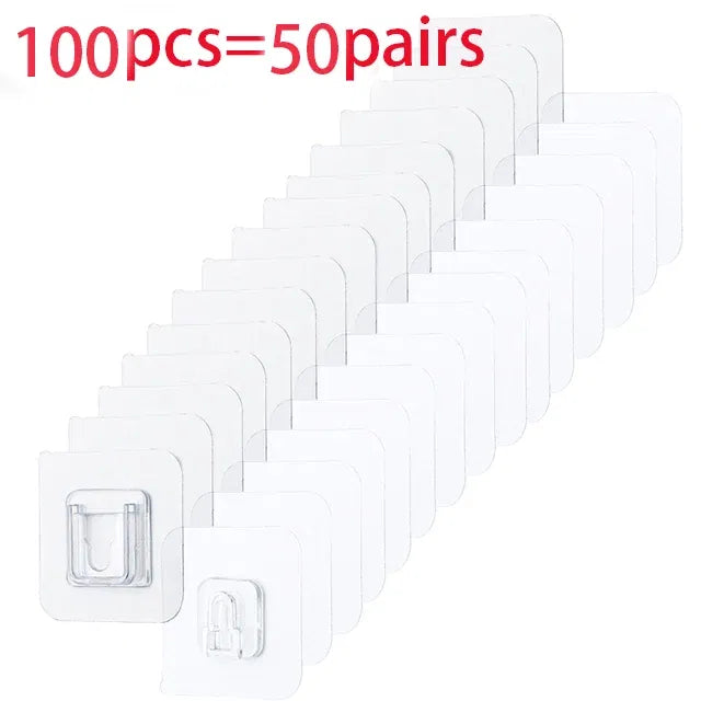 Color: DARK GRAY - Double-Sided Adhesive Wall Hooks Hanger Strong Transparent Suction Cup Sucker Hooks Kitchen Bathroom Storage Plug Socket Holders