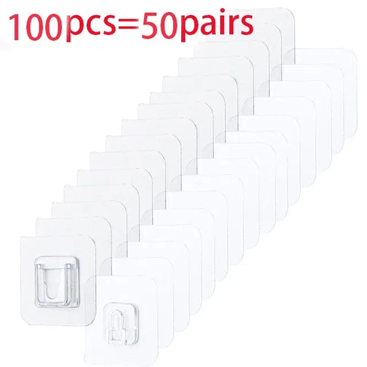 Color: DARK GRAY - Double-Sided Adhesive Wall Hooks Hanger Strong Transparent Suction Cup Sucker Hooks Kitchen Bathroom Storage Plug Socket Holders