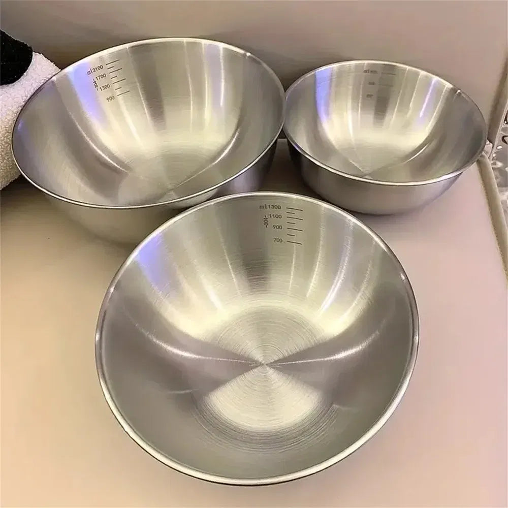 Color: black - 1-3 Stainless Steel Bowl Set with Scale for Cooking Baking Food Storage Large Capacity Mixing Bowls for Home Kitchen Essentials