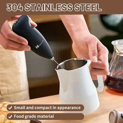 Color: Light Grey - New electric milk maker Home coffee Milk maker Foam Maker Handheld Mini blender Milk maker compact and convenient
