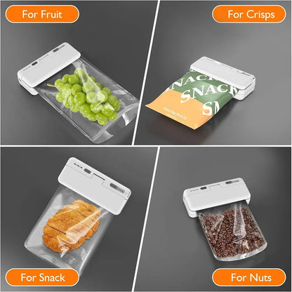 Color: Rose Gold - Mini Plastic Bag Sealer Heat Bag Sealing Machine Food Packaging Plastic Bags Sealer Clip Bag Handheld Rechargeable Heat Sealer