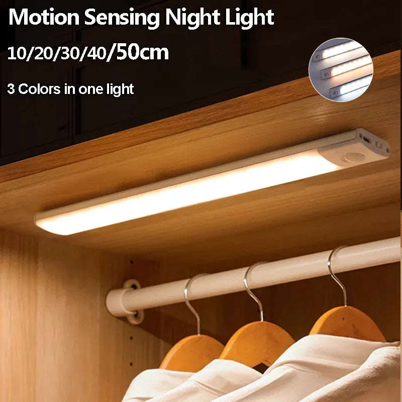 Emitting Color: Dark Red - Under Cabinet Lights LED Motion Sensor Night Light Thin Rechargeable Dimmable Lamps Kitchen Cabinet Bedroom Wardrobe Lighting