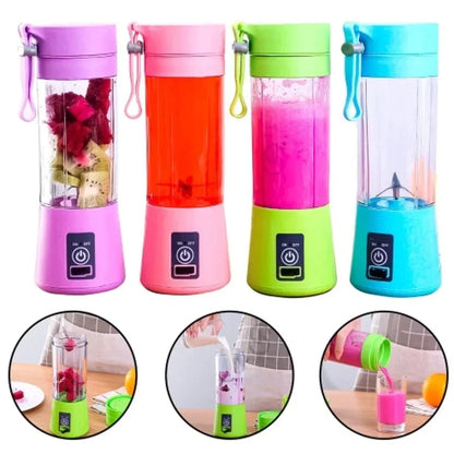 Color: Yellow - Portable Mini Blender for Shakes and Smoothies Rechargeable USB 380ML Traveling Fruit Juicer Cup Hand Fruit Blender Juicing Cup