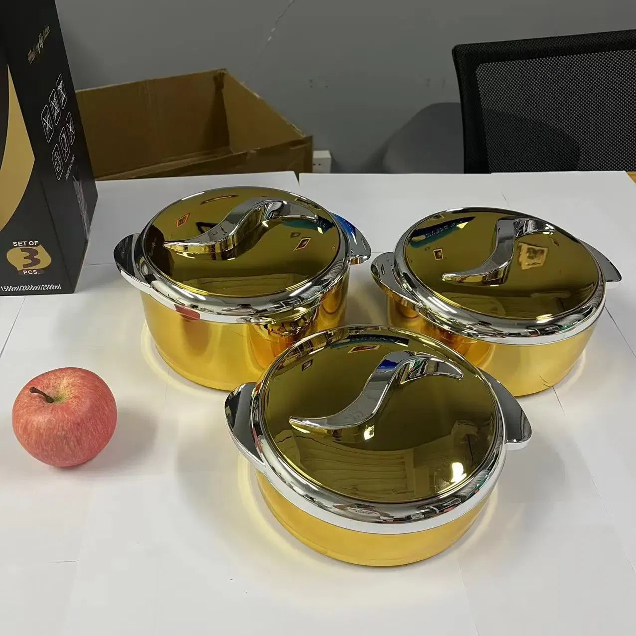 Color: WHITE, Ships From: CHINA - 3Pcs/Set 1.5/2/2.5L  Hot Pot Box Durable and Versatile Plastic Lunchboxes for Food Warmer Fresh Preservation Heat  Ramadan Event
