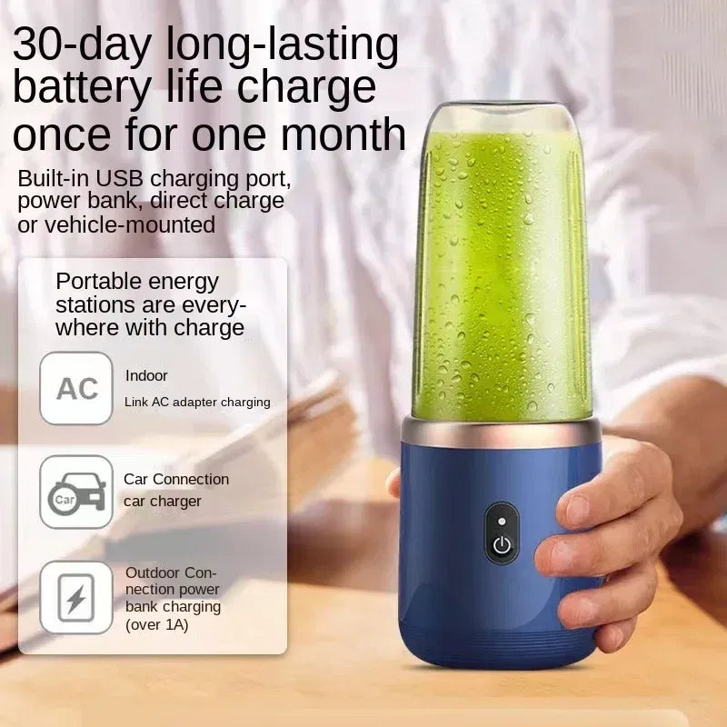 Color: Yellow, Ships From: CHINA - Portable 400ml Mini  Fruit Juicer USBCharging Lemon Orange Fruit Juicing Cup Smoothie Blender Machine kitchen appliances