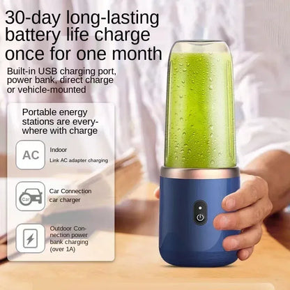 Color: Yellow, Ships From: CHINA - Portable 400ml Mini  Fruit Juicer USBCharging Lemon Orange Fruit Juicing Cup Smoothie Blender Machine kitchen appliances