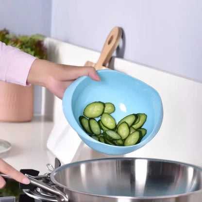 Color: GRAY - Rice Sieve Plastic Colander Kitchen Drain Basket with Handles Rice Bowl Strainer Strainer Basket Sink Drain Kitchen Tools