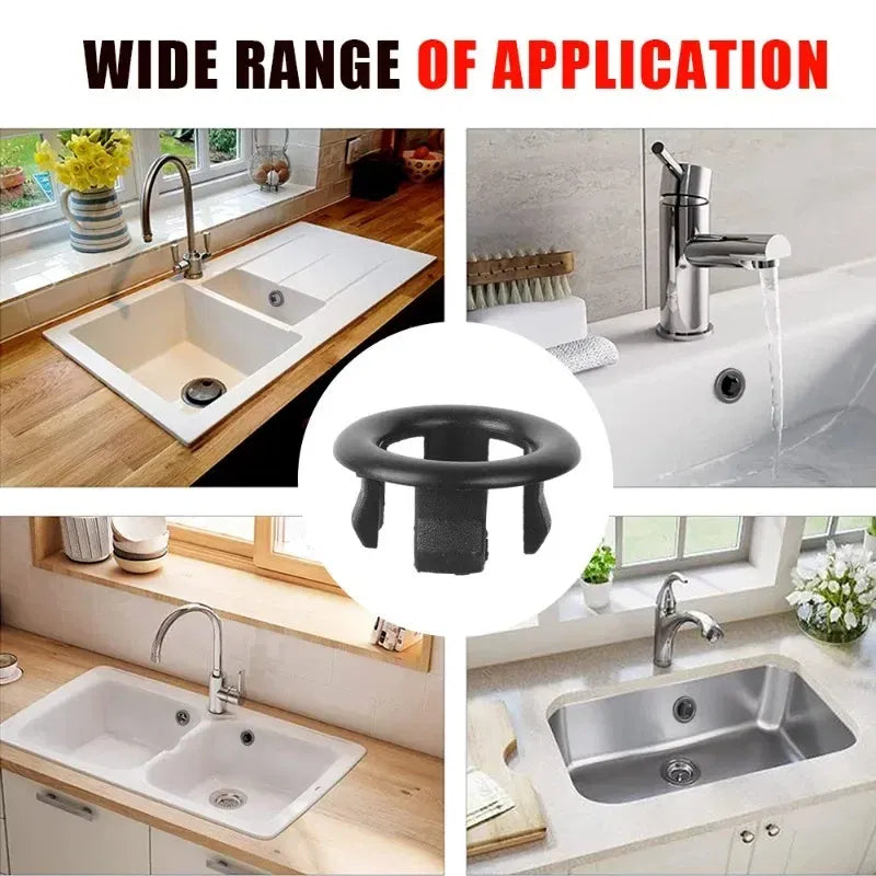 Color: Yellow, Outer Diameter: 76mm - 4/1pcs Sink Hole Round Overflow Cover Kitchen Basin Trim Hollow Overflow Ring Plug Bathroom Wash Basin Overflow Ring Accessories
