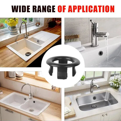 Color: Yellow, Outer Diameter: 76mm - 4/1pcs Sink Hole Round Overflow Cover Kitchen Basin Trim Hollow Overflow Ring Plug Bathroom Wash Basin Overflow Ring Accessories