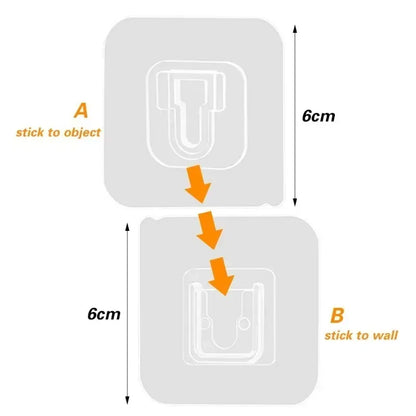 Color: light yellow - Double-Sided Adhesive Wall Hooks Hanger Strong Transparent Suction Cup Sucker Hooks Kitchen Bathroom Storage Plug Socket Holders