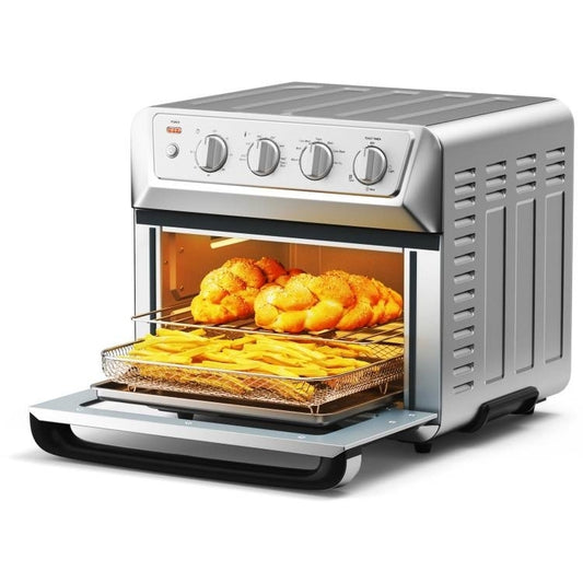 Kitchen Countertop Convection Toaster Oven Air Fryer Dehydrator Stainless Steel - 7 Modes, 21.5 QT Capacity - Cook Like a Pro