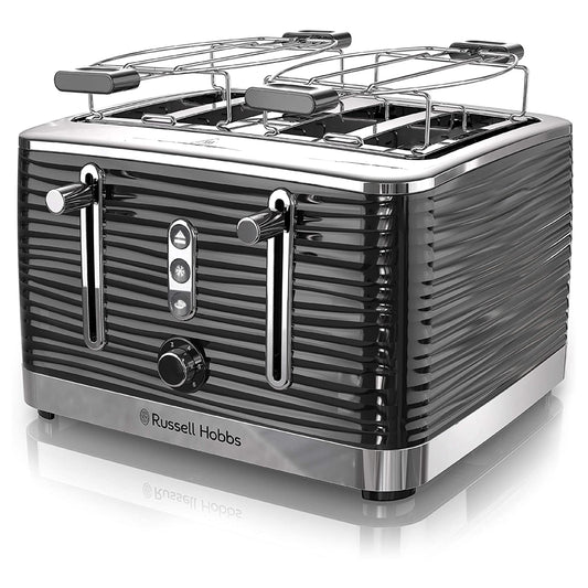 Russell Hobbs Retro Style 4 Slice Toaster in Black - Premium Aesthetics for Your Kitchen