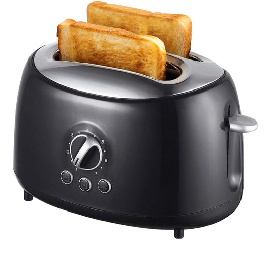 Brentwood Cool Touch 2-Slice Retro Toaster - Extra Wide Slot, 7 Shade Settings, Black