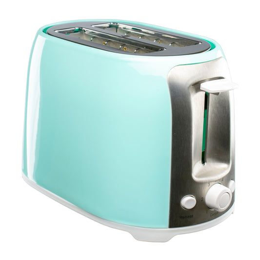 Brentwood Cool Touch 2 Slice Toaster - Extra Wide Slot, Blue | 6 Shade Settings | Auto Centering Guides | Easy Clean Crumb Tray | Safe & Stylish