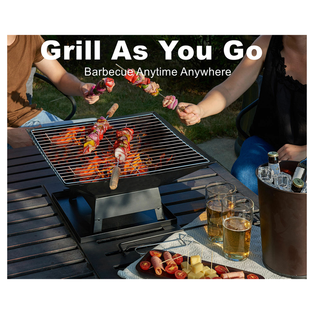 Modernisation Square BBQ Grill Outdoor Heater Garden Outdoor Fireplace Portable Fire Pit Contracted Barbecue Brazier Wood Stove